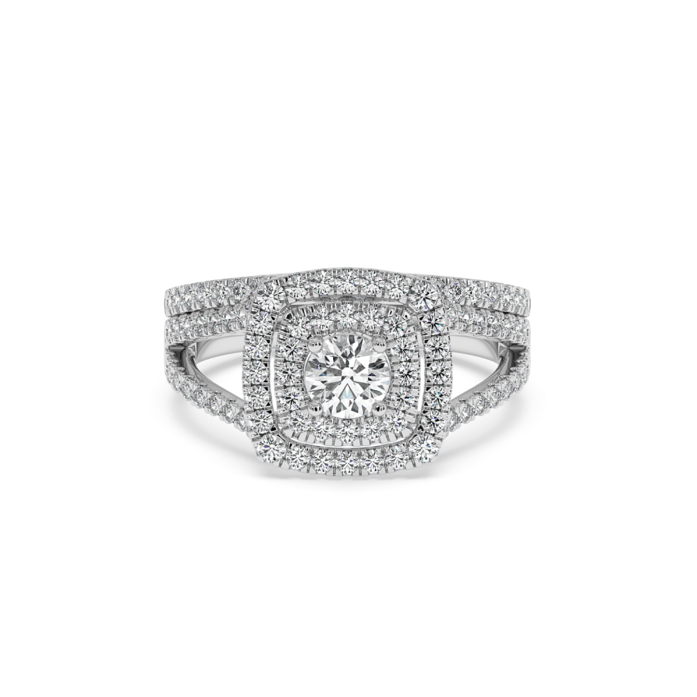 Set of Rings with 0.37 ct Center Diamond and 0.82 ct Side Diamonds