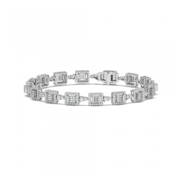 Bracelet with 0.57 ct Baget Diamonds and 1.73 ct round diamonds