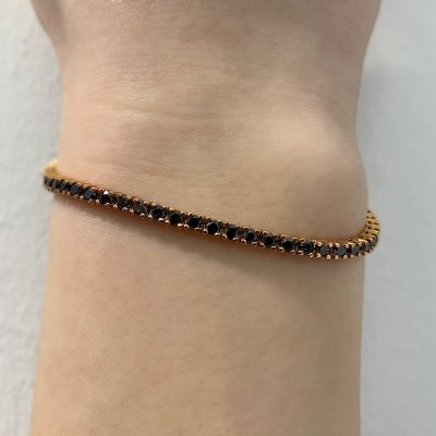 Tennis bracelet with 2.85 ct black diamonds