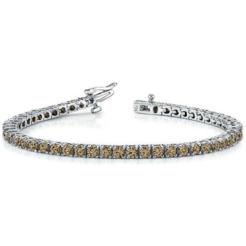 Tennis bracelet with 6.00 ct brown diamonds