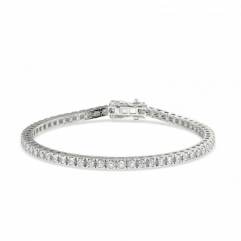 Tennis bracelet with 3.4 ct white diamonds