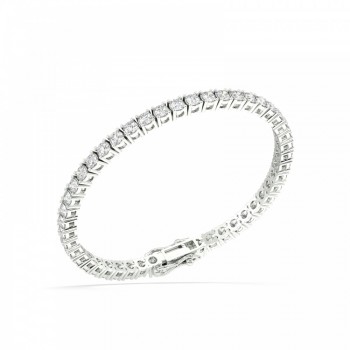 Tennis bracelet with 7.10 ct white diamonds