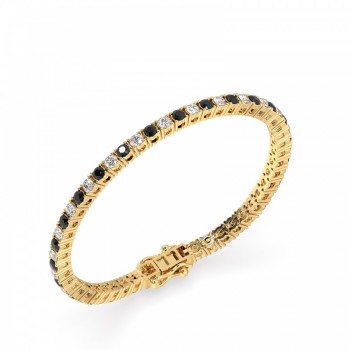 Tennis bracelet with 3.65ct Brown Diamonds and 4.15ct Black Diamonds