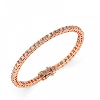 Tennis bracelet with 3.60 ct Light Brown Diamonds