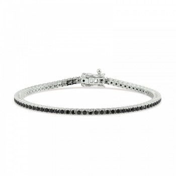 Tennis bracelet with 2.21 ct black diamonds