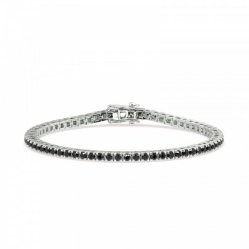 Tennis Bracelet with 2.5 ct Black Diamonds