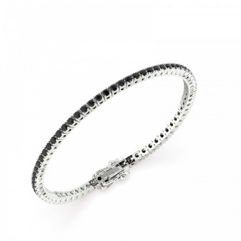Tennis bracelet with 3.16 ct black diamonds