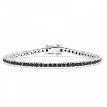 Tennis bracelet with 3.16 ct black diamonds