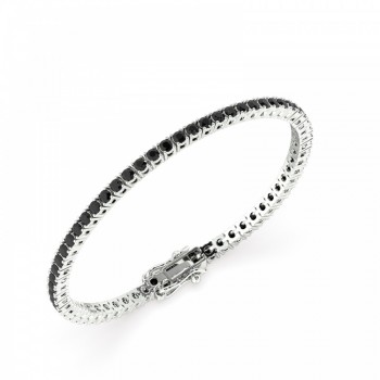 Tennis bracelet with 3.75 ct black diamonds