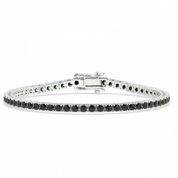 Tennis bracelet with 3.75 ct black diamonds