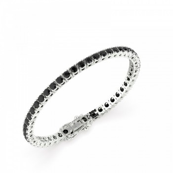 4.22ct Black Diamond Tennis Bracelet