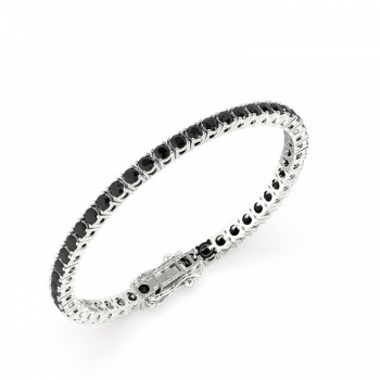 Tennis bracelet with 5.23 ct black diamonds