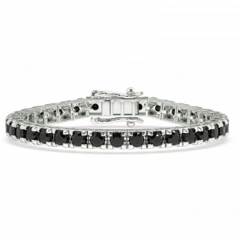 Tennis bracelet with 8.05 ct black diamonds