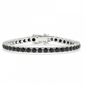 Tennis bracelet with 8.85 ct black diamonds
