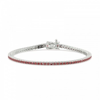 Tennis bracelet with 2.88 ct rubies