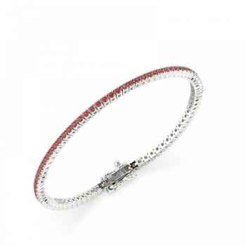 Tennis bracelet with 2.88 ct rubies