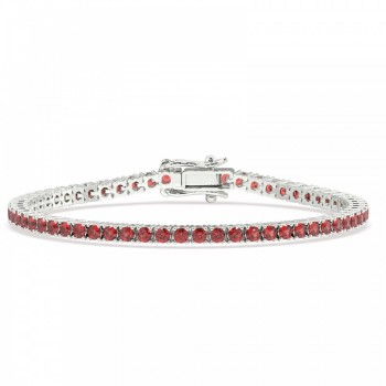Tennis bracelet with 4.05 ct rubies