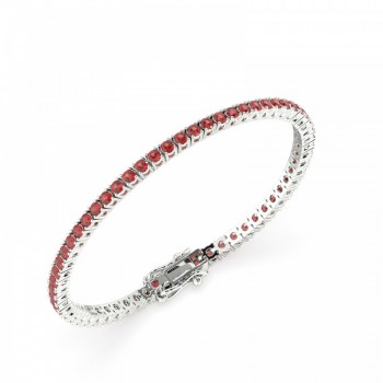 Tennis bracelet with 4.70 ct rubies