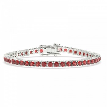 Tennis bracelet with 5.85 ct rubies