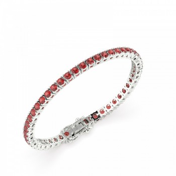 Tennis bracelet with 5.85 ct rubies