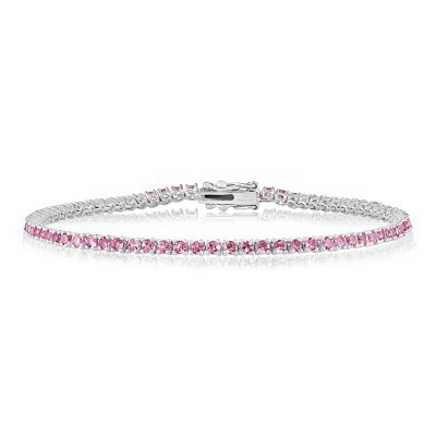 6.44 ct pink sapphire tennis bracelet