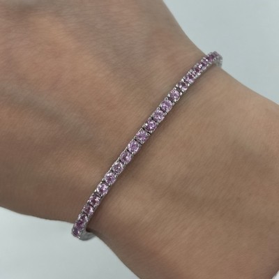 6.48 ct pink sapphire tennis bracelet