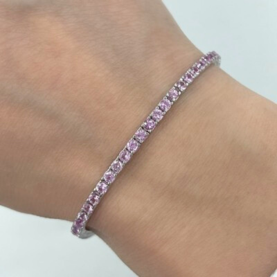 5.79 ct pink sapphire tennis bracelet