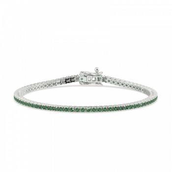 Tennis bracelet with 2.20 ct emeralds