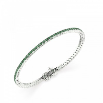 Tennis bracelet with 2.20 ct emeralds