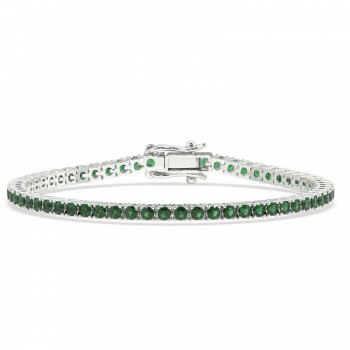 Tennis bracelet with 3.40 ct emeralds