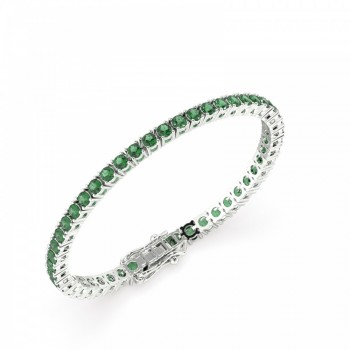 Tennis bracelet with 4.62 ct emeralds