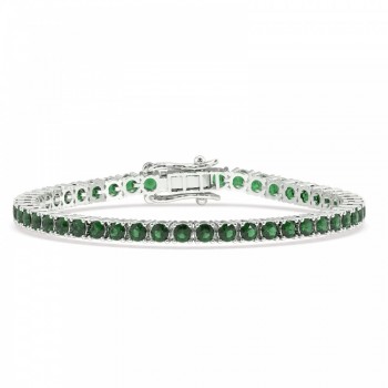 Tennis bracelet with 5.03 ct emeralds