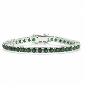 Tennis bracelet with 9.46 ct emeralds