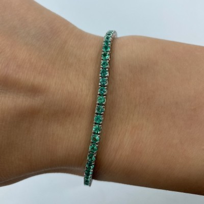 Tennis bracelet with 9.46 ct emeralds