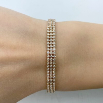 Triple Tennis Bracelet with 4.06 ct Diamonds