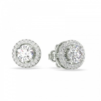 3 pieces earrings with center diamond each 0.69 ct and side diamonds of 0.44 ct