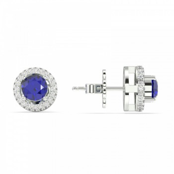 3-piece earrings with 0.44 ct diamonds and 1.38 ct Tanzanite