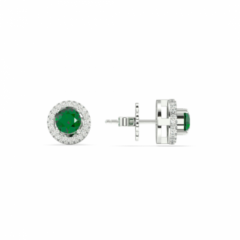 3 pieces earrings with 1.38 ct Emeralds and 0.44 ct Diamonds