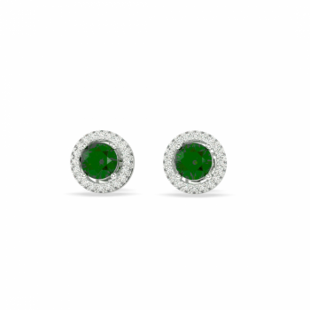 3 pieces earrings with 1.38 ct Emeralds and 0.44 ct Diamonds