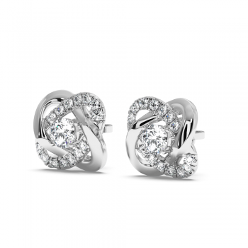 Earrings with center diamond each 0.25 ct and side diamonds each 0.42 ct