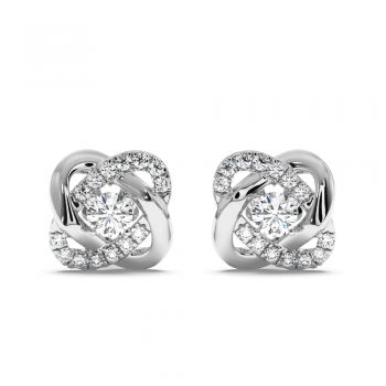 Earrings with center diamond each 0.25 ct and side diamonds each 0.42 ct