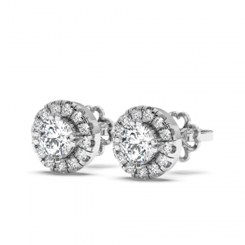 Earrings with center diamond each 0.27 ct and side diamonds each 0.26 ct