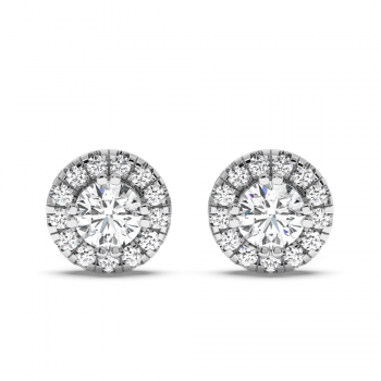 Earrings with center diamond each 0.27 ct and side diamonds each 0.26 ct