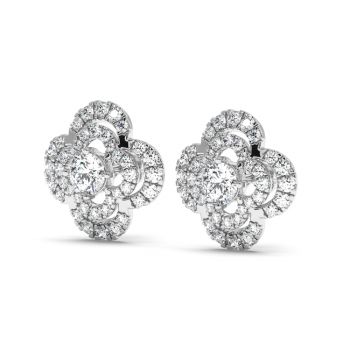 Earrings with center diamond each 0.27 ct and side diamonds each 0.33 ct