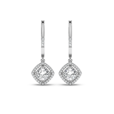 Earrings with central diamond each of 0.86 ct and side diamonds of 0.43 ct