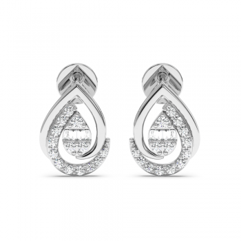 Earrings with baget diamonds of 0.04ct and round diamonds of 0.19ct
