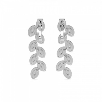 Earrings with 0.27 ct Baget Diamonds and 0.48 ct round diamonds