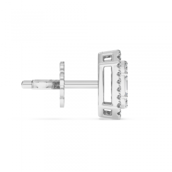 Earrings with 0.32 ct Baget Diamonds and 0.55 ct round diamonds