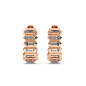 Earrings with 0.45 ct Baget Diamonds