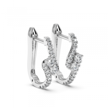Earrings with 0.16 ct center diamonds and 0.20 ct side diamonds